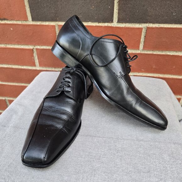 HUGO BOSS Leather Apron Toe Lace Up Derby in Black Size 9 US main image 6